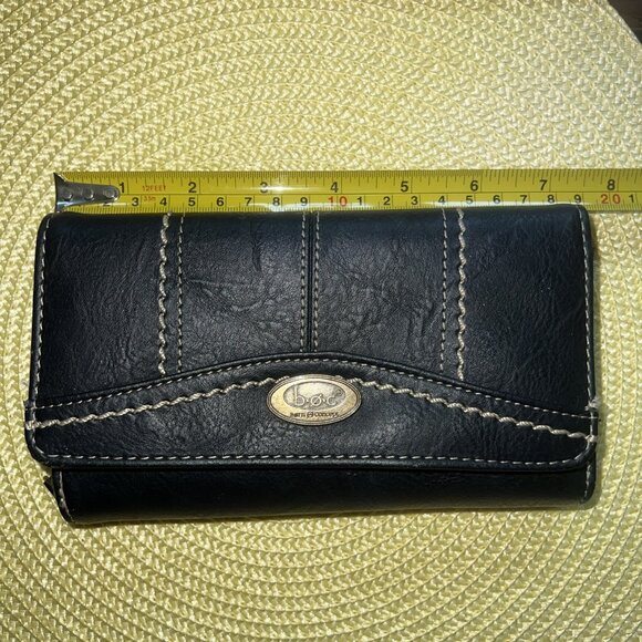 B.O.C Born Concepts Black Leather White Stitched Wallet With Change Compartment - Picture 6 of 7